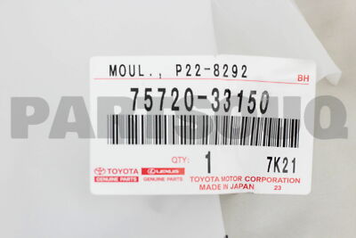 7572033150 Genuine Toyota MOULDING ASSY, FRONT DOOR BELT, LH 75720