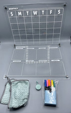 Set of 2 Refrigerator Acrylic Magnetic Calendar 16  X12" Dry Erase Boards