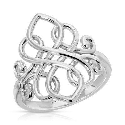 Sterling Silver 925 Celtic Knot Ring Plain Endless Love Jewelry Trinity Ring R55