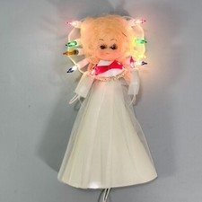 Vintage Angel Christmas Tree Topper Multicolor Light Wings 9" Holiday Decor