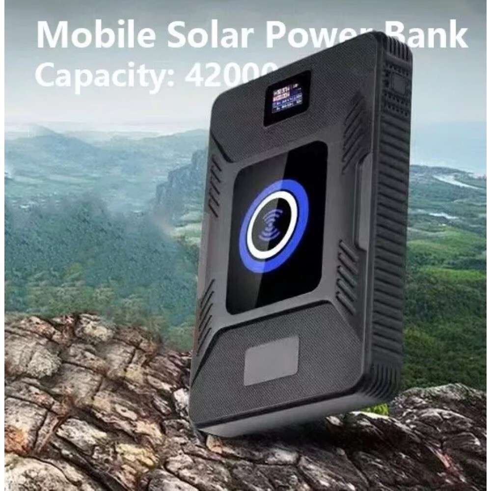 Ultra-High Capacity Power Bank with USB, Wireless, and Solar Charging