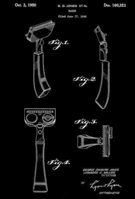 1950 - Razor - G. D. Jones - Patent Art Magnet