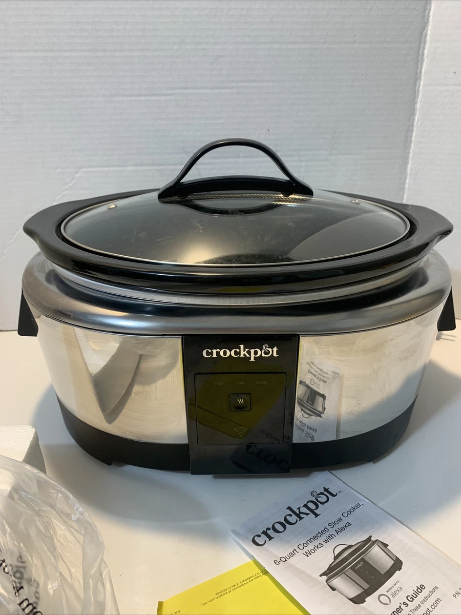 Crock-pot Slow Cooker Works with Alexa 6-Quart Programmable Stainless Steel