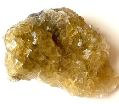 Fluorite Transparent Light Golden Yellow Cubes on Matrix from