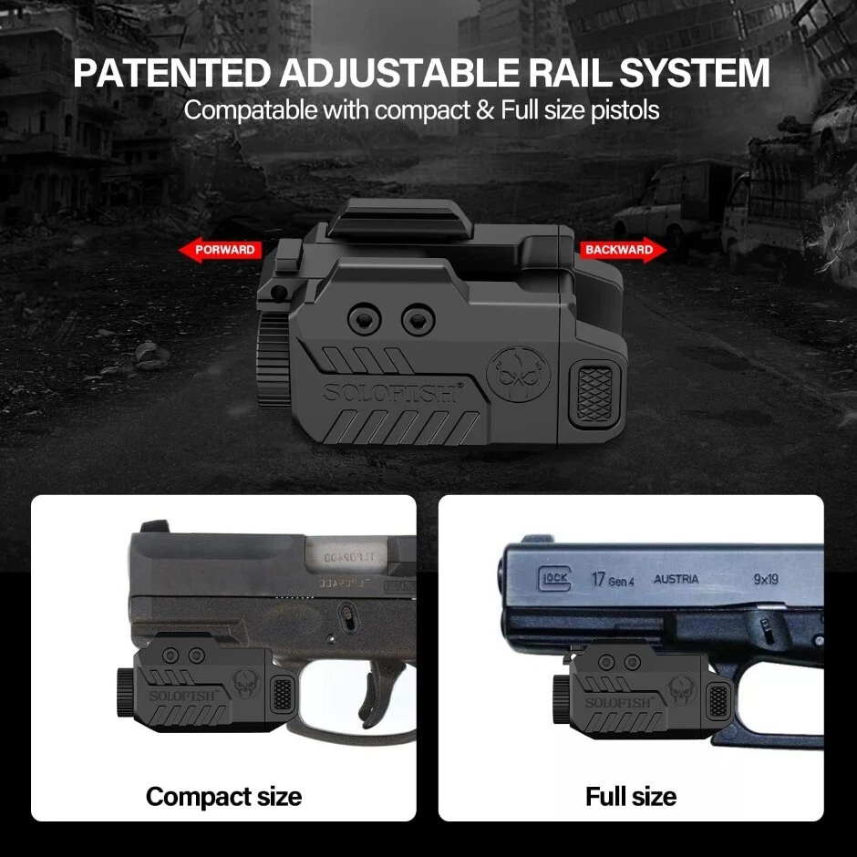 SOLOFISH Tactical Flashlight & Red/Green Laser Sight Combo