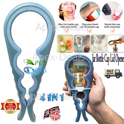 4 in 1 Mehrzweck Hand Glas und Flasche Deckel Öffner Drehwerkzeug Einfacher Griff Küche
