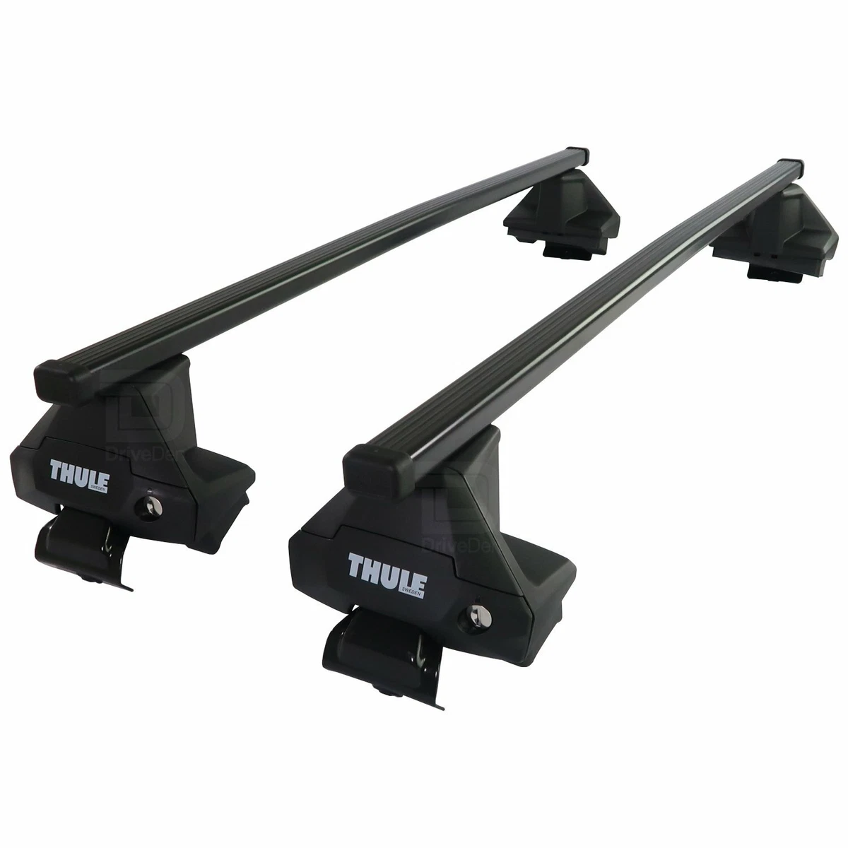 Thule Steel SquareBar Evo Roof Bars Set to fit VW Up 3 Door 12 23 Lockable Pair