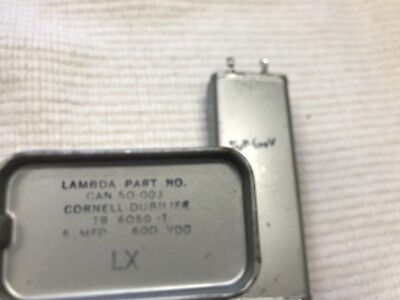 2 x LAMBDA CORNELL DUBILLIER Oil Capacitors, 5uF 600V, L@@K+++