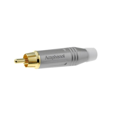 ACPR-SWH Stecker RCA männlich gerade Löten grau vergoldet 3-7mm AMPHENOL