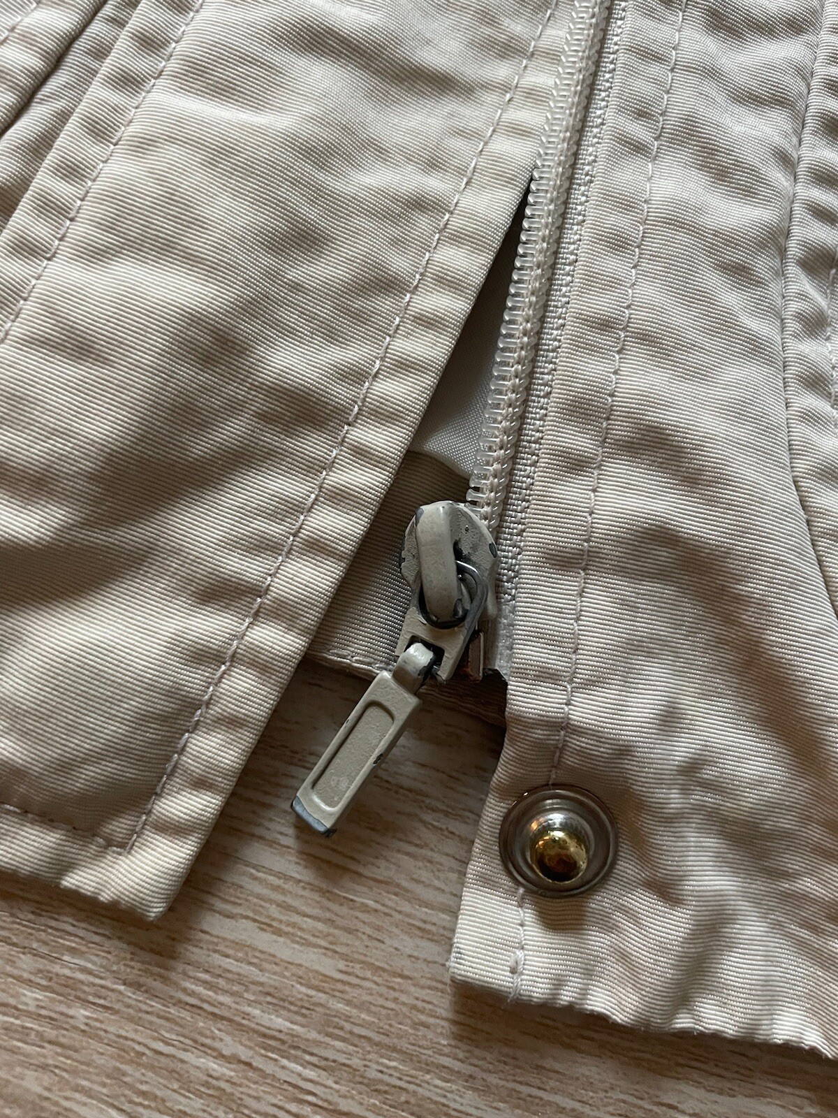 H & M Spring Jacket S Tan Neutral Zip Hooded Nylon Capsule Minimal Classic thumbnail 9