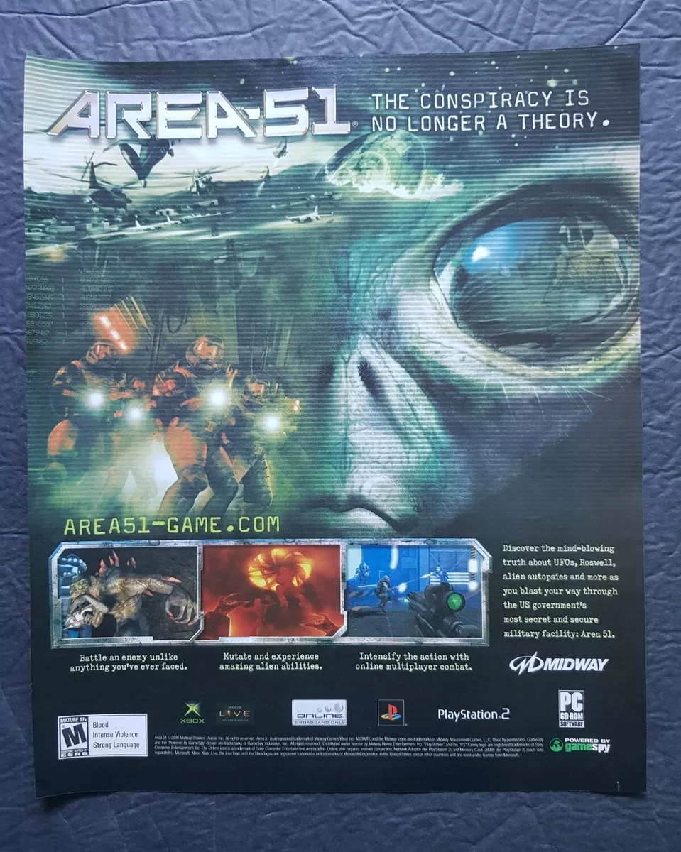 Area 51 Video Game Promo Print Advertisement Vintage 2005