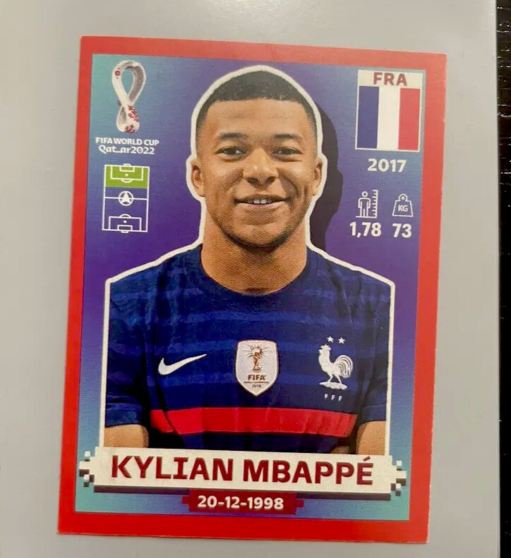 2022 Panini Qatar World Cup Parallel Sticker Kylian Mbappe Red