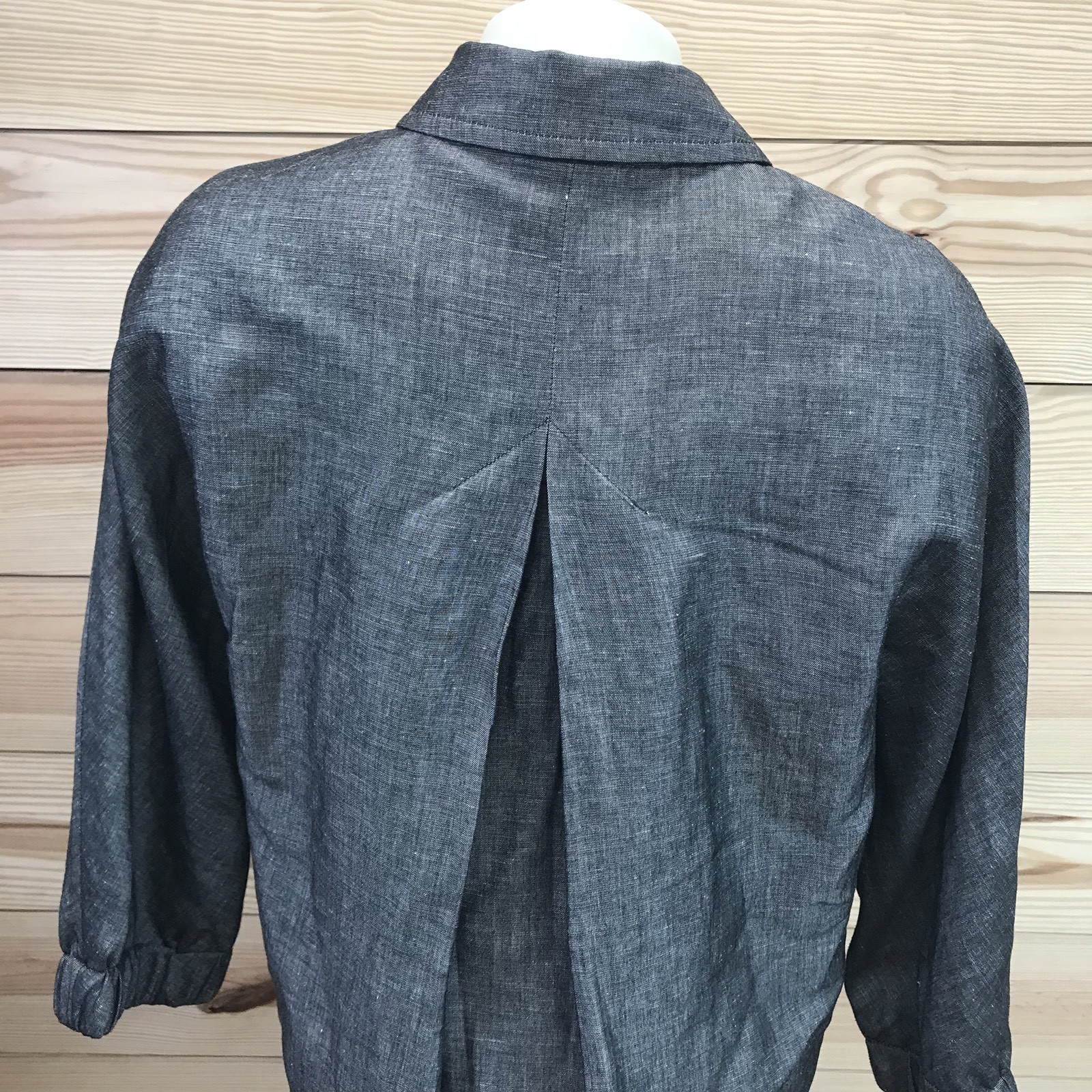 Talbots Jacket 4 Petite Gray Collared Zipper Fron… - image 7