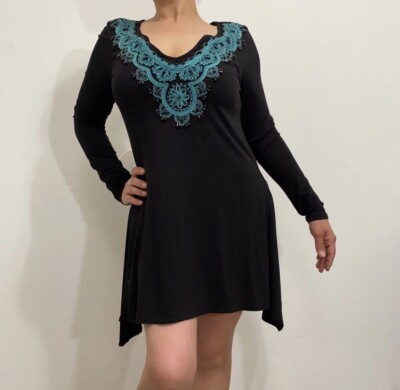 INC International Concepts Women's S Turquoise Black Embroidered Cascade Dress | eBay INC International Concepts Women's S Turquoise Black Embroidered Cascade Dress | eBay