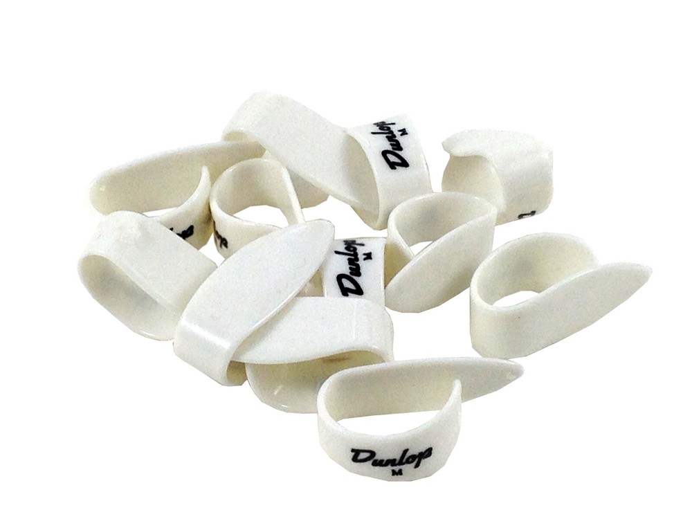 Dunlop Thumb Picks 12 Pack White Medium Left Handed 9012R