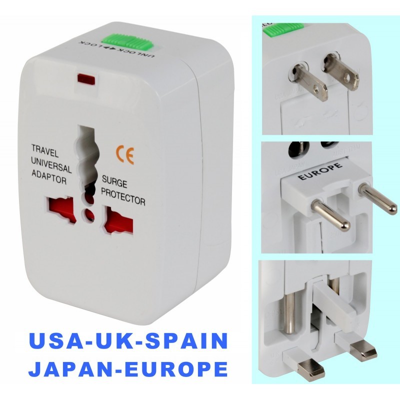 ADAPTADOR INTERNACIONAL ENCHUFE RED UNIVERSAL EUROPA USA PARA VIAJE TODO EN UNO
