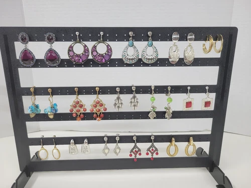 Lot of 18 pair Clip On Earring Costume Jewelry Mixed styles & colors VTG *b*