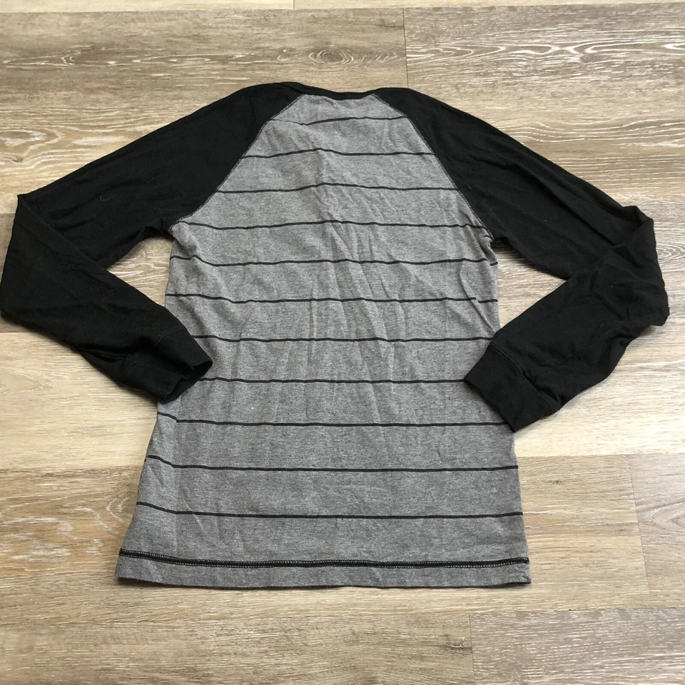 SHAUN WHITE Button Front Pullover Gray Striped Shirt Boy's Size Large - Image 3 of 4