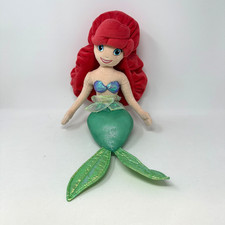 Disney Little Mermaid Ariel Plush Stuffed Doll Red Green Shiny Princess 18"