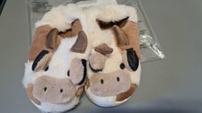 OU Fuzzy Cow Slippers for Women & Kids - Soft Warm Cute Animal Design Slippers