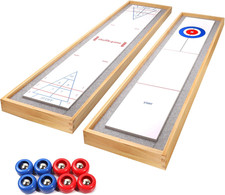 GSE Games  Sports Expert 2-In-1 Solid Wood Shuffleboard and Curling Tabletop Ga