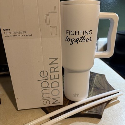 Simple Modern fight cancer 40 oz Tumbler with Handle and Straw Lid | Insulated