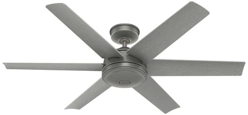 52" Hunter Jetty Matte Silver WeatherMax Outdoor Fan with Wall Control - Picture 2 of 7