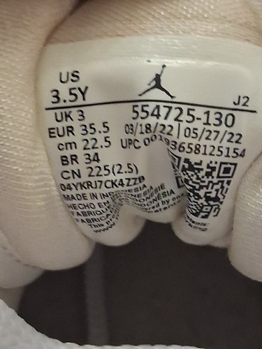 nike jordan 1 mid White UK Size 3 - Picture 6 of 6