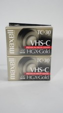 Lot of 2 Maxell HGX Gold TC-30 VHS-C Camcorder Videocassettes New Sealed