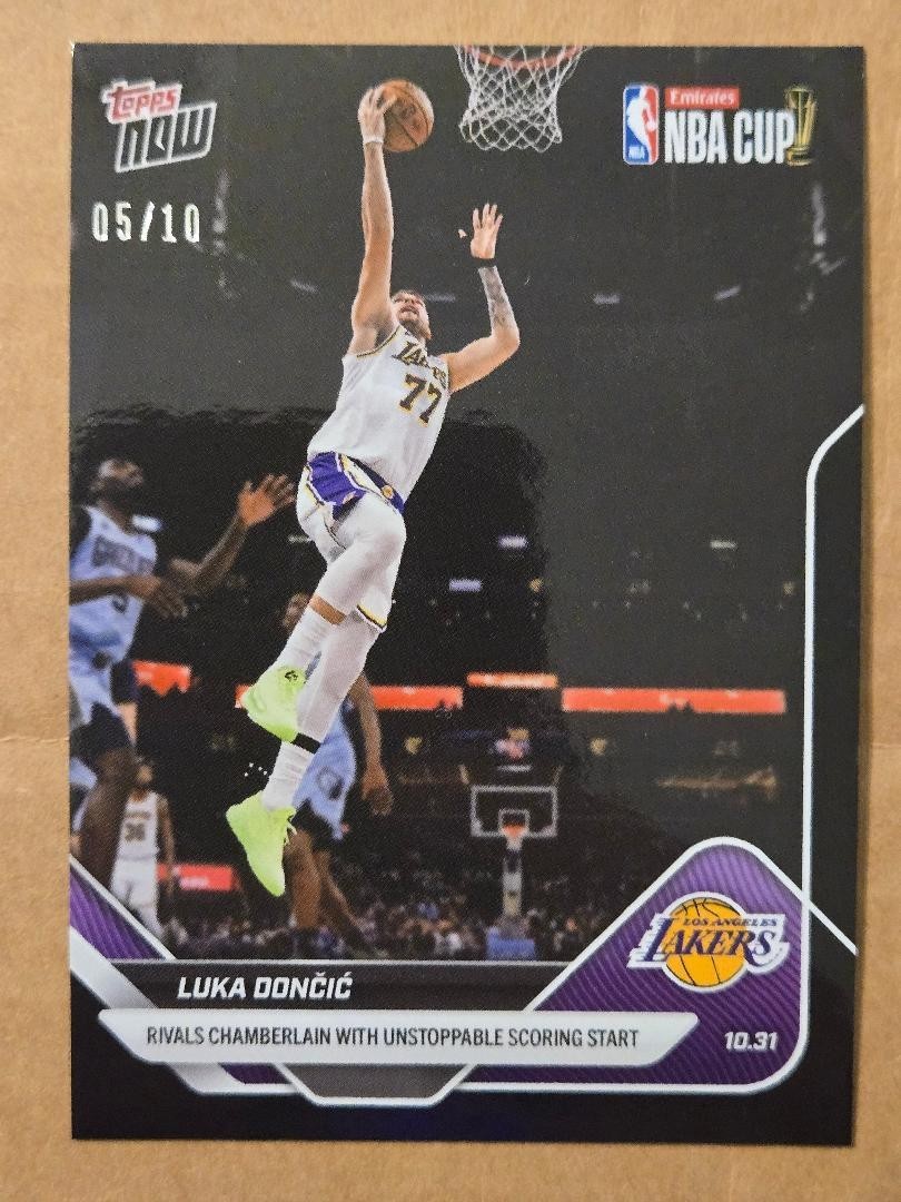 2025-26 TOPPS NOW LUKA DONCIC #39 LAKERS 40 POINT NIGHT 10/31/25 BLACK #5/10