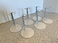 METAL DOLL STANDS - LOT OF 6 DOLL STANDS, ALL 4-6 INCHES TALL, EX. CONDITION