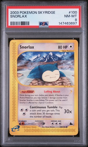 Snorlax graded PSA 8 for sale on eBay