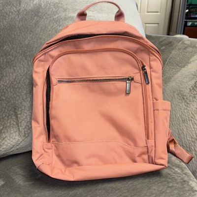 Open Story Target Rose Pink Gray Adjustable Straps Pockets Zip