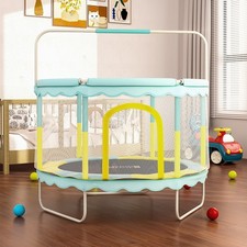 Trampoline for Kids 445lbs Indoor Outdoor Toddler Trampoline with Enclosure UK