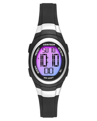 Sport DamenArmbanduhr Digital Chronograph Resin Armband 45/7034, schwarz/Rege...