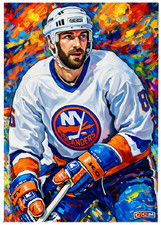 KEN MORROW * New York Islanders * HOCKEY * Illustrated Art Card * ATC ACEO