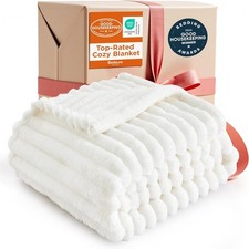 Bedsure GentleSoft White Throw Blanket for Couch - Soft Cozy Blankets for Women,