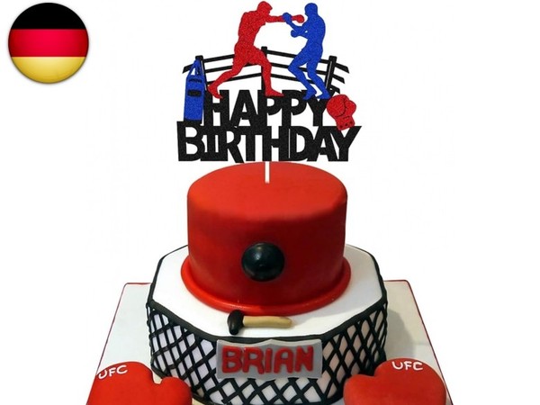 Boxsport Tortendeko Geburtstag,Cake Topper Sport Kuchendeko Glitzer Boxsport-image
