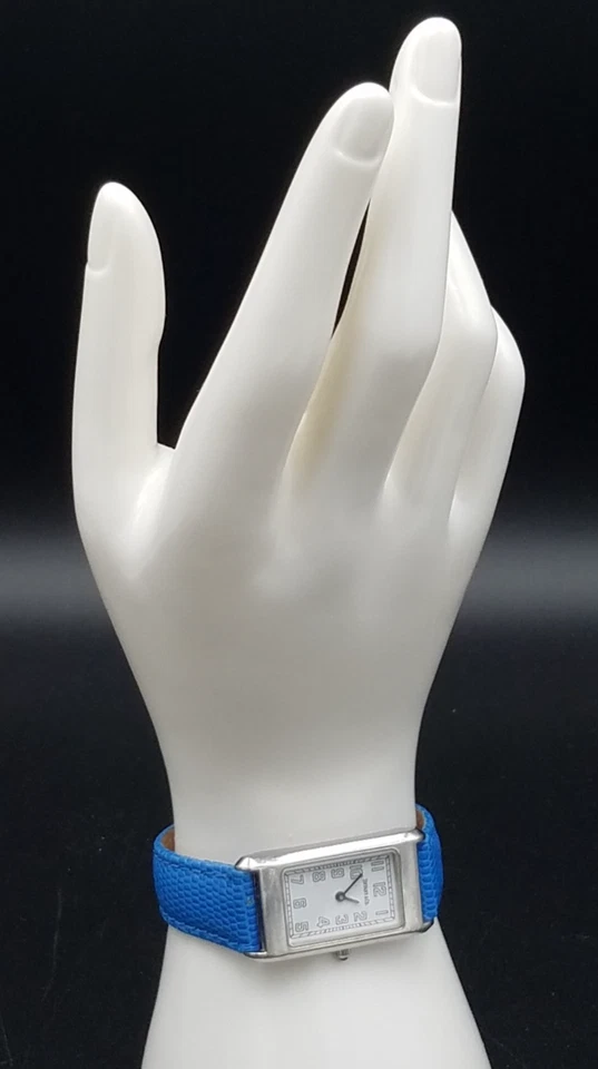 Tiffany & Co. Vintage Tank Ladies Watch Swiss Made Stainless Steel Leather Strap - Image 4 of 4