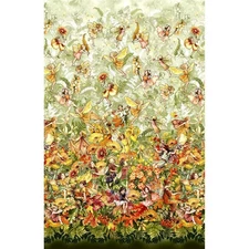 Michael Miller - Flower Fairies Of The Autumn - Autumn Fairy Border - Sage, BTY