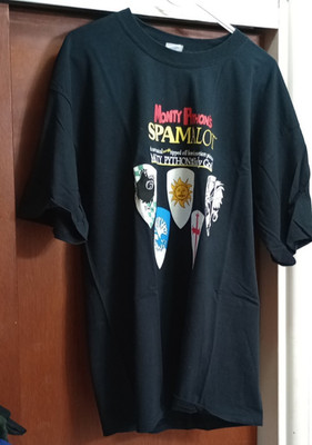 GILDAN ULTRA COTTON MEN'S T MONTY PYTHON'S SPAMALOT BLACK XL NWOT