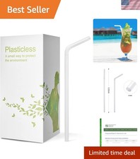 200 Count 8.25" Eco-friendly Bendable Compostable PLA Straws - Plasticless Bi...