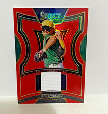 2025 Panini Select Jacob Wilson Red Prizm 08/99 Swatches Relic #SS-JW