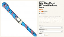 Yale Blue Moon 11.7mm x 200ft Arborist Climbing Rope Spliced Eye NEW
