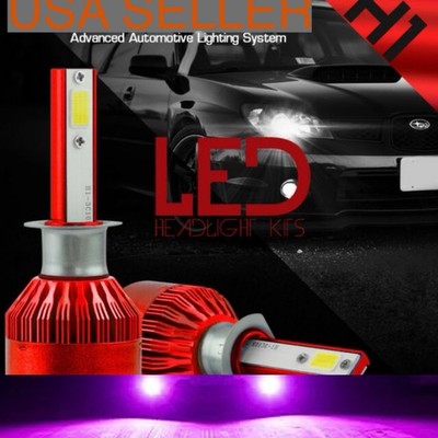 PURPLE COLOR H1 SIZE LED Conversion FOG Light Bulbs 14000K 14K FOGS