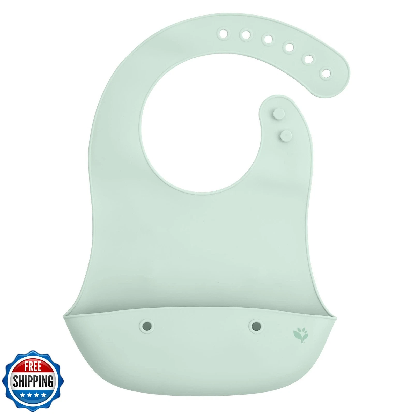 Green Sprouts Unisex Baby Silicone Scoop Bib, Light Sage