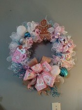 Candyland Gingerbread Man Christmas Wreath