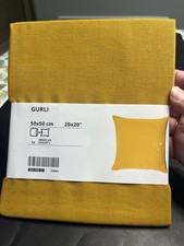 Ikea Gurli Throw Pillow Cover Square 20x20" Mustard Yellow Maize New