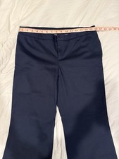 Lands' End School Uniform Girls Blue Plain Front Chino Pants, Sz 14 NWT