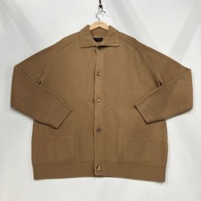 PRADA Ribbed Cashmere Cardigan Men's Size 52 US 42 Camel Brown UMG318